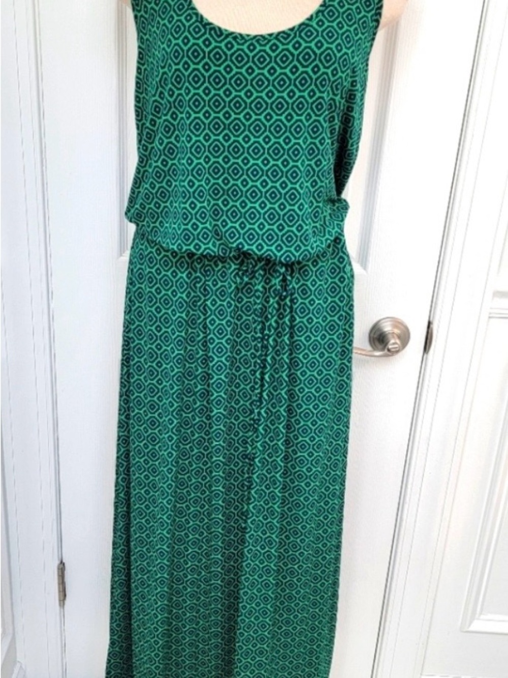 Banana Republic Green Geometric Maxi Dress